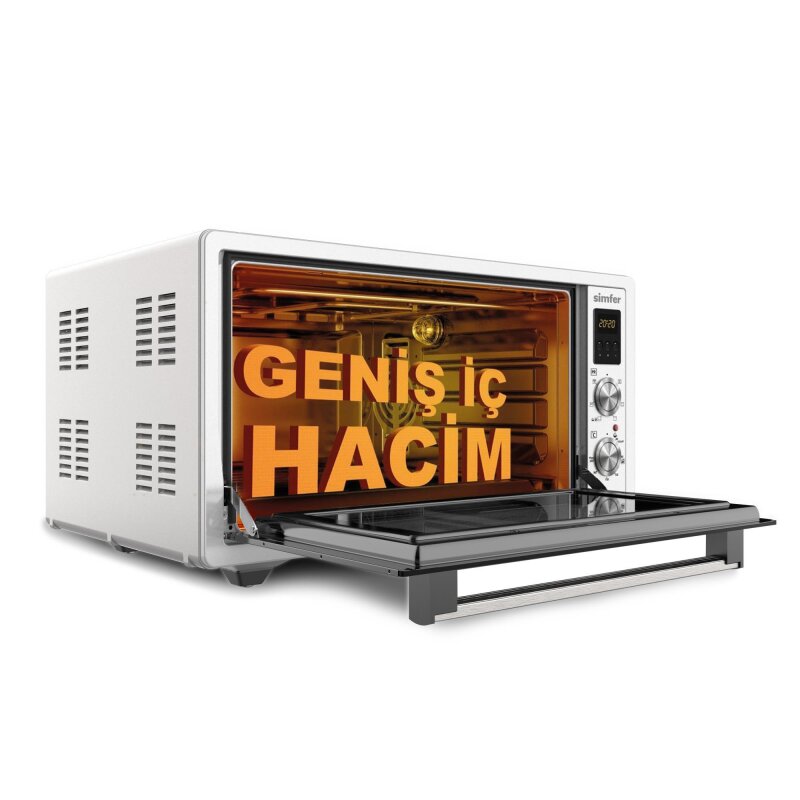 Simfer 7062 Beyaz 70 LT Turbo Fan Piliç Çevirme Mini/Midi Fırın - Multi Fonksiyon, Yoğurt Yapma, Buz Çözme & Çift Cam - 9