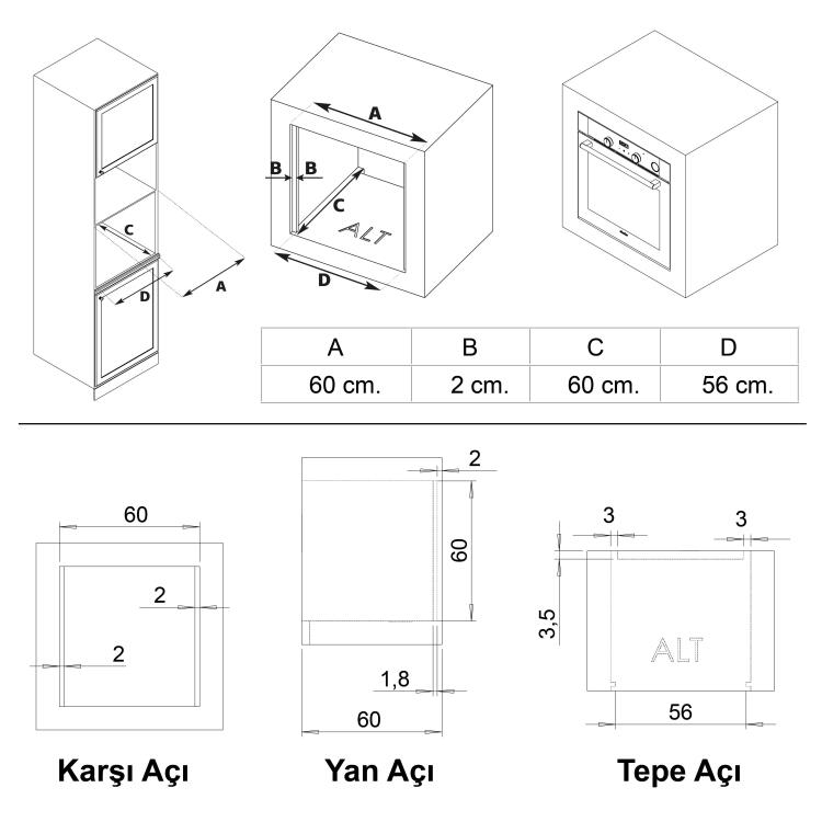 Simfer 8245 11 Fonksiyon Steam Master Ankastre Fırın Beyaz Cam Dijital - 8