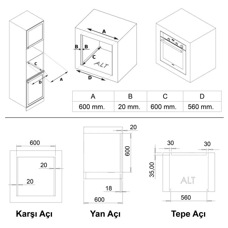 Simfer 11 Fonksiyon Steam Master Gri 3'lü Ankastre Set (8246 Fırın + 3656 Ocak + 8740 Davlumbaz) - 10