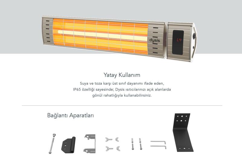 Dysis Art Plus Karbon Serisi IP65 Suya-Toza Dayanıklı 2300 W Bej Uzaktan Kumandalı İç/Dış Mekan Isıtıcı - 4