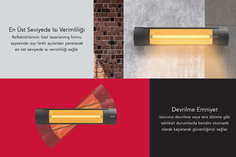 Dysis HTR-7449 Siyah 2300W Yatay Thermal Infrared Isıtıcı - 3