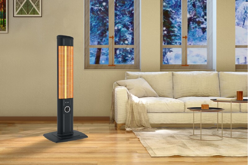 ICQN Craft Serisi IC2300 Suya-Toza Dayanıklı 2300 W Siyah Uzaktan Kumandalı İç/Dış Mekan Isıtıcı - 5