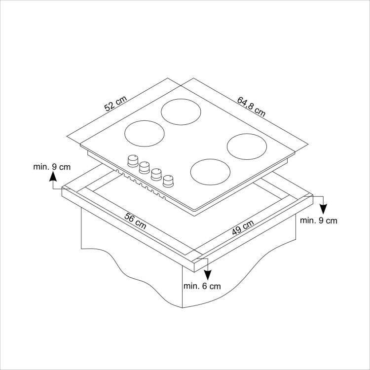 Simfer 10 Fonksiyon AirFry İnox Elektrikli 3'lü Ankastre Set (Fırın + Elektrikli Ocak + Davlumbaz) - 6