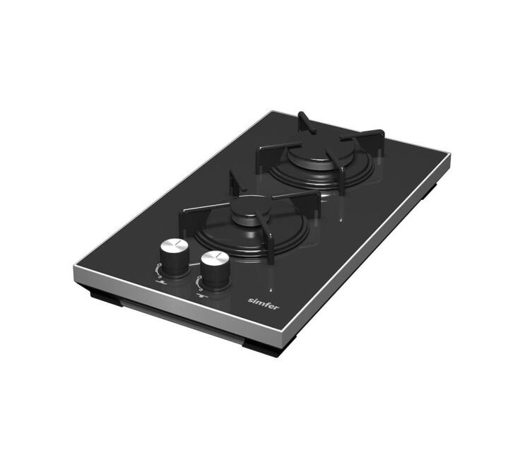 Simfer 3040-N Domino Set Üstü Siyah Cam Ocak 2G Emaye Izgara - SİMFER
