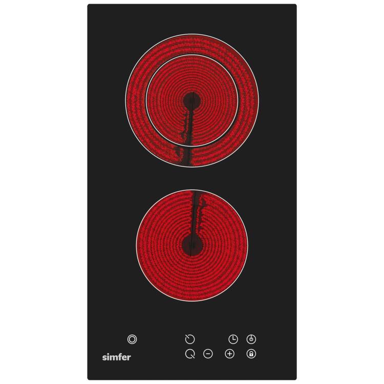 Simfer 3370 Domino Ankastre Vitroseramik Ocak 2E Siyah - SİMFER