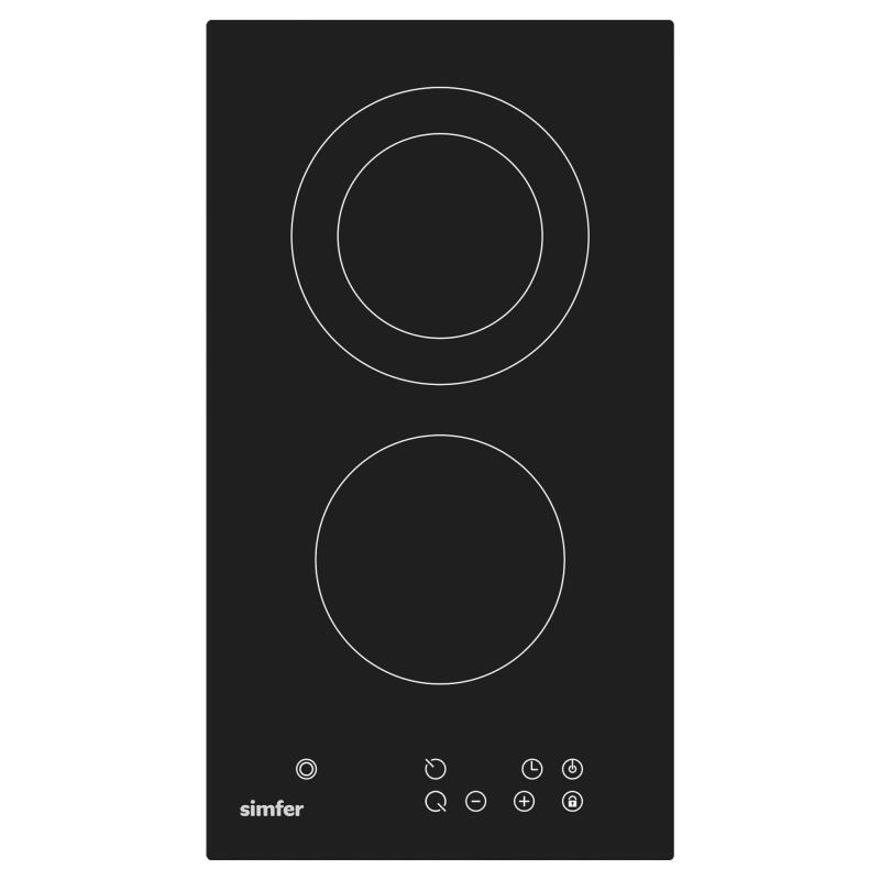 Simfer 3370 Domino Ankastre Vitroseramik Ocak 2E Siyah - 2