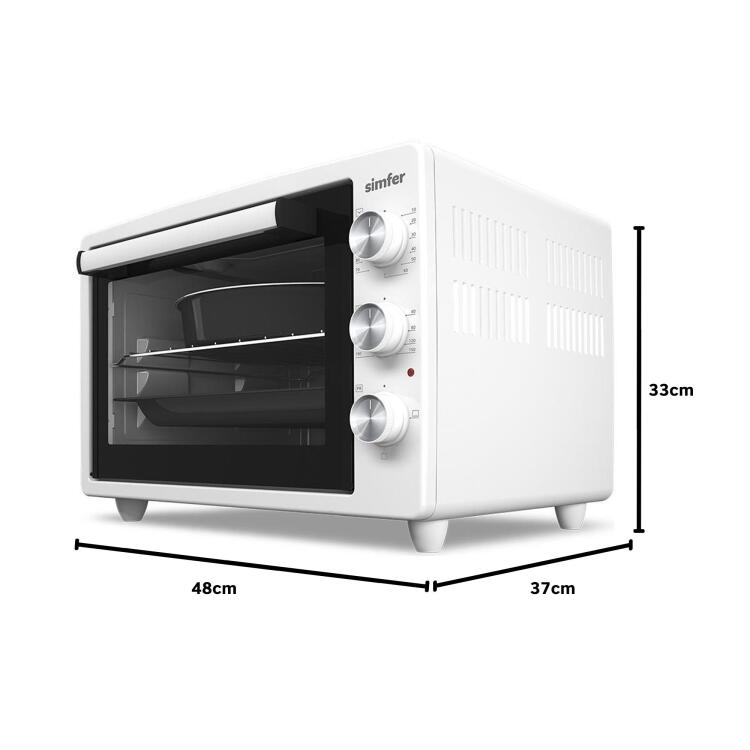 Simfer 3420 Beyaz 34 LT Statik Mini / Midi Fırın - 4 Fonksiyon, Programlanabilir Pişirme & Isı Kontrol Sistem - 10