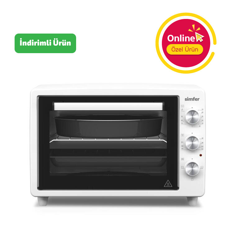 Simfer 3420 Beyaz 34 LT Statik Mini / Midi Fırın - 4 Fonksiyon, Programlanabilir Pişirme & Isı Kontrol Sistem - SİMFER