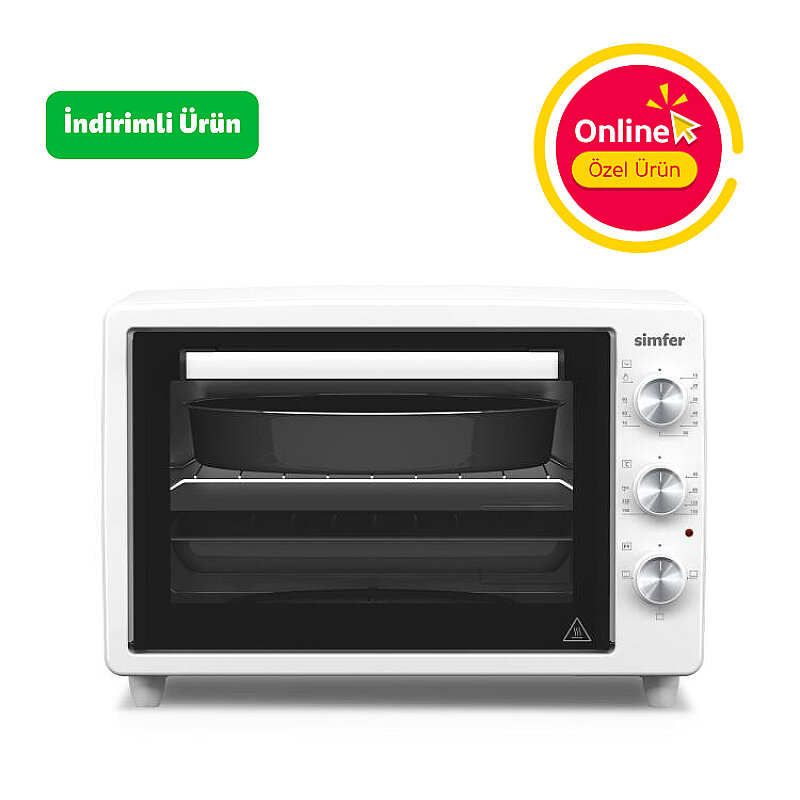 Simfer 3420 Beyaz 34 LT Statik Mini / Midi Fırın - 4 Fonksiyon, Programlanabilir Pişirme & Isı Kontrol Sistem - 1