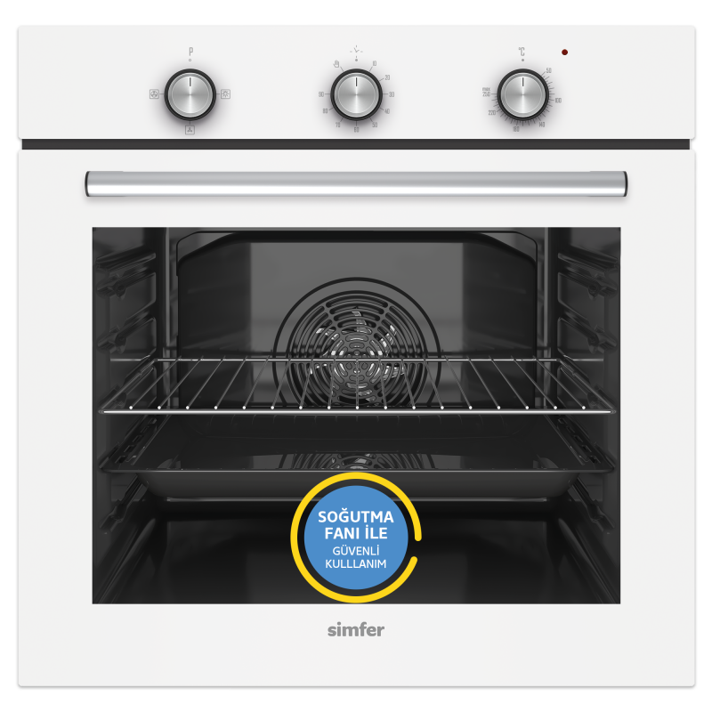 Simfer 4 Fonksiyon Trend Mekanik Beyaz Power Turbo 3'lü Ankastre Set (Fırın + Ocak + Davlumbaz) - 2