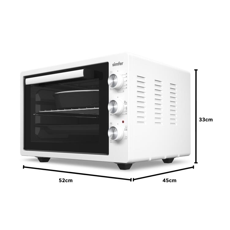 Simfer 4242 Beyaz 42 LT Turbo Fan Mini / Midi Fırın - 6 Fonksiyon,Yoğurt Yapma, Buz Çözme & İç Aydınlatma - 14
