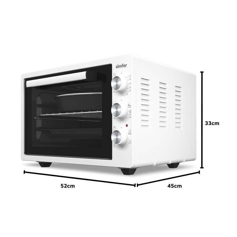 Simfer 4242 Beyaz 42 LT Turbo Fan Mini / Midi Fırın - 6 Fonksiyon,Yoğurt Yapma, Buz Çözme & İç Aydınlatma - 14