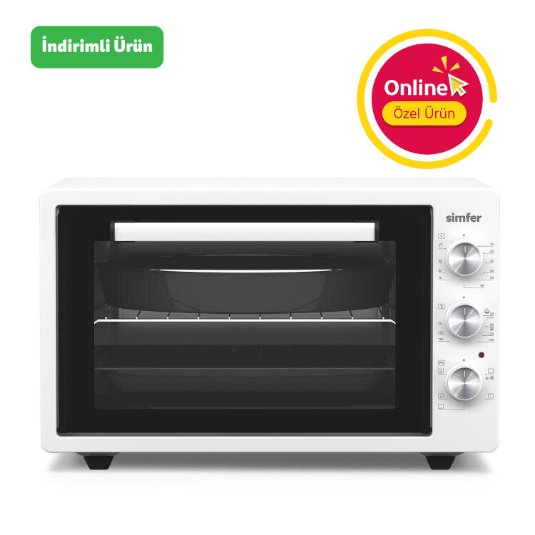 Simfer 4242 Beyaz 42 LT Turbo Fan Mini / Midi Fırın - 6 Fonksiyon,Yoğurt Yapma, Buz Çözme & İç Aydınlatma - SİMFER