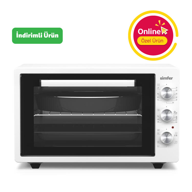 Simfer 4242 Beyaz 42 LT Turbo Fan Mini / Midi Fırın - 6 Fonksiyon,Yoğurt Yapma, Buz Çözme & İç Aydınlatma - SİMFER
