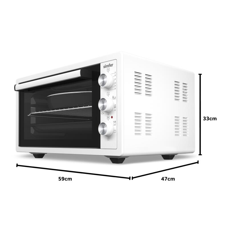 Simfer 4502 Beyaz 45 LT Turbo Fan Mini / Midi Fırın - 6 Fonksiyon,Yoğurt Yapma, Buz Çözme & İç Aydınlatma - 13
