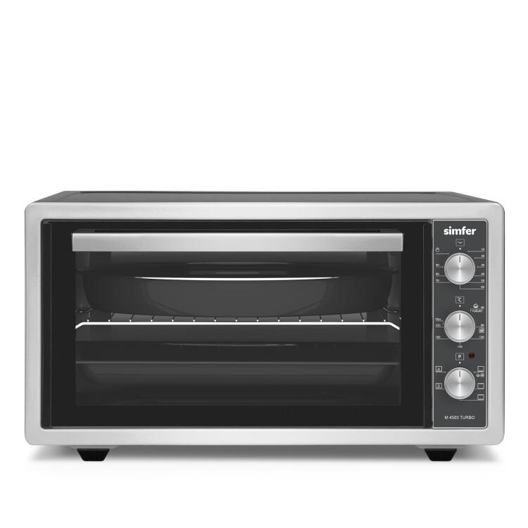 Simfer 4503 İnox 45 LT Turbo Fan Mini / Midi Fırın - 6 Fonksiyon,Yoğurt Yapma, Buz Çözme & İç Aydınlatma - SİMFER
