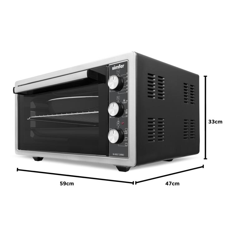 Simfer 4503 İnox 45 LT Turbo Fan Mini / Midi Fırın - 6 Fonksiyon,Yoğurt Yapma, Buz Çözme & İç Aydınlatma - 13