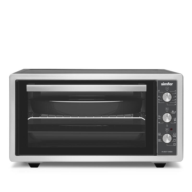 Simfer 4507 İnox 45 LT Turbo Fan Mini / Midi Fırın - 6 Fonksiyon, Pop-Up Düğme, Yoğurt Yapma & Buz Çözme - 1