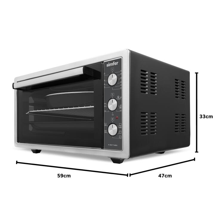Simfer 4507 İnox 45 LT Turbo Fan Mini / Midi Fırın - 6 Fonksiyon, Pop-Up Düğme, Yoğurt Yapma & Buz Çözme - 14