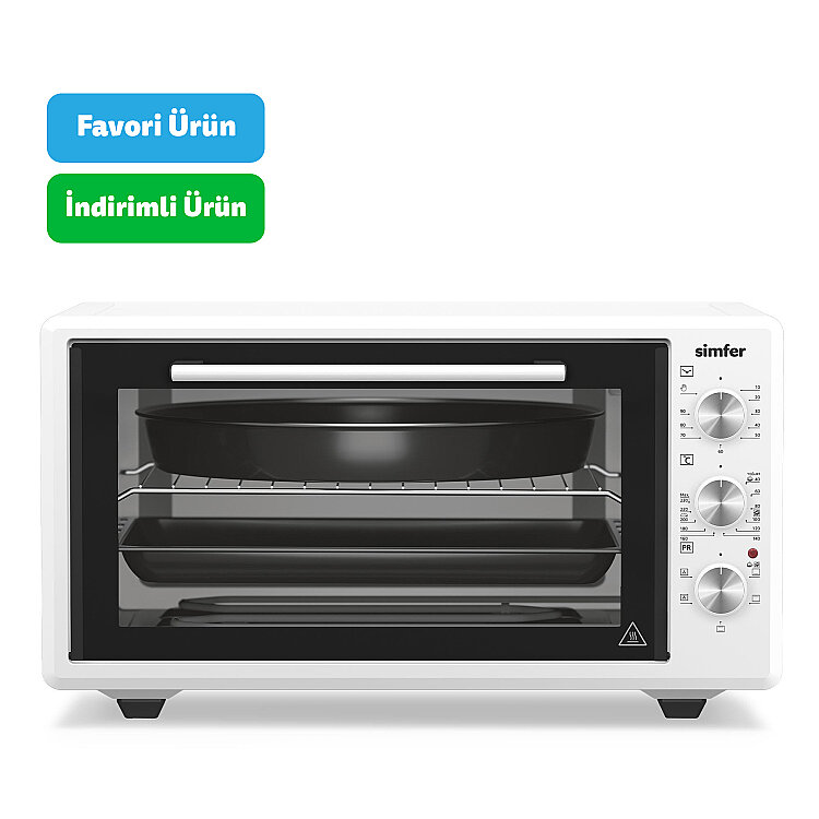 Simfer 4546 Beyaz 45 LT Turbo Fan Mini / Midi Fırın - 6 Fonksiyon, Yoğurt Yapma & Buz Çözme Özellikli - SİMFER