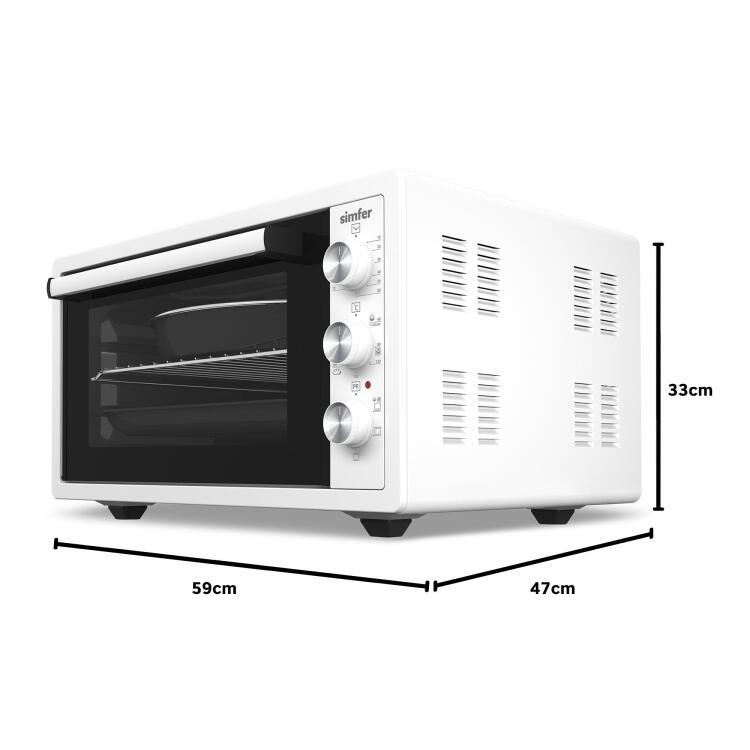 Simfer 4552 Beyaz 45 LT Turbo Fan Mini / Midi Fırın - 6 Fonksiyon,Yoğurt Yapma, Buz Çözme & İç Aydınlatma - 14