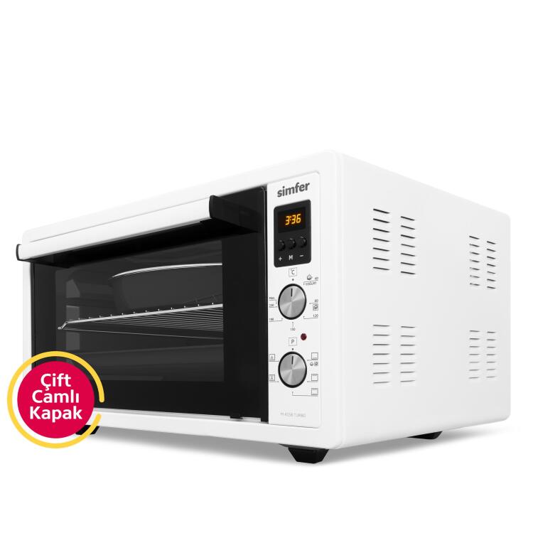 Simfer 4558 Beyaz 45 LT Turbo Fan Mini / Midi Fırın - 6 Fonksiyon, Dijital Ekran, Pop-Up Düğme,Yoğurt Yapma - 2