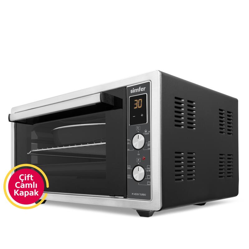 Simfer 4559 İnox 45 LT Turbo Fan Mini / Midi Fırın - 6 Fonksiyon, Dijital Ekran, Pop-Up Düğme,Yoğurt Yapma - 2