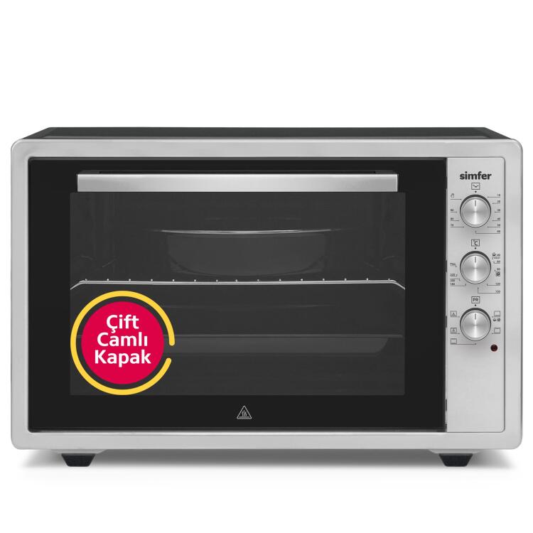 Simfer 7003 İnox Gri 70 LT Turbo Fan Mini / Midi Fırın - 6 Fonksiyon,Yoğurt Yapma, Buz Çözme & İç Aydınlatma - SİMFER