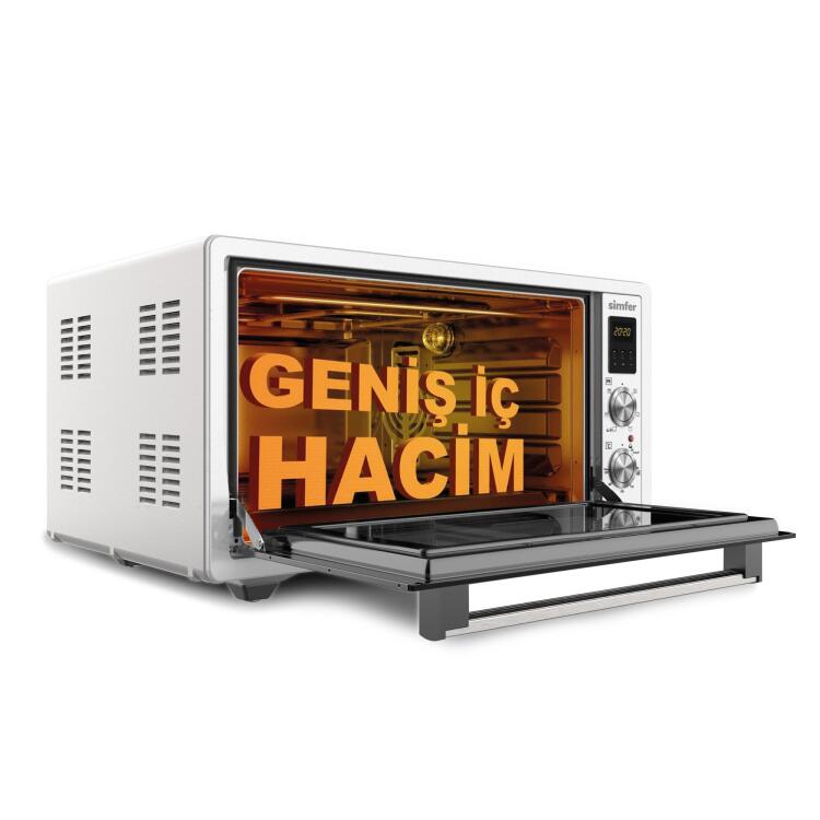 Simfer 7033 İnox Gri 70 LT Turbo Fan Mini / Midi Fırın - Multi Fonksiyon, Yoğurt Yapma, Buz Çözme & Çift Cam - 5