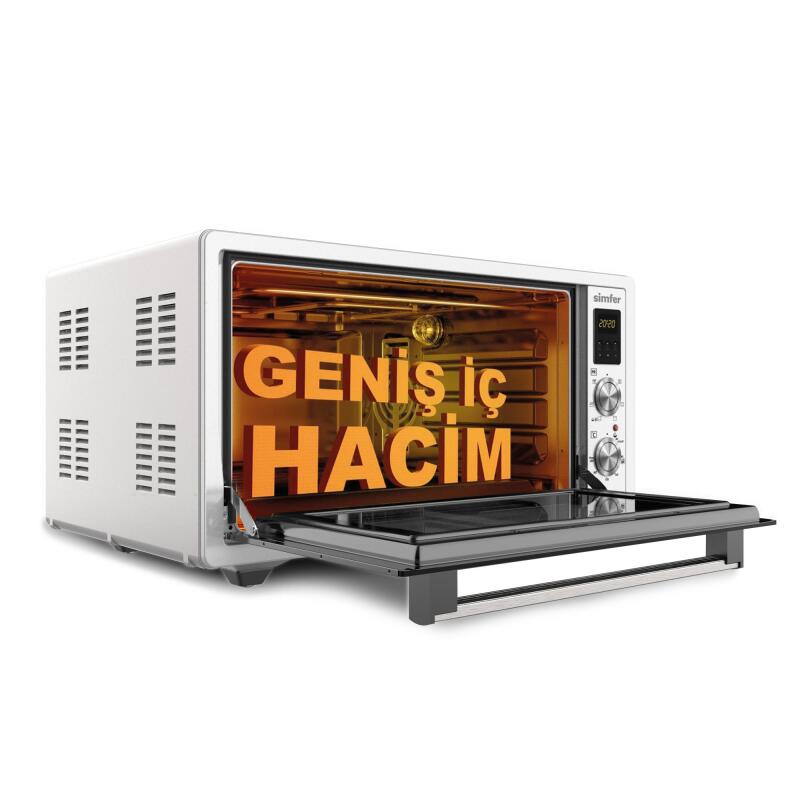 Simfer 7033 İnox Gri 70 LT Turbo Fan Mini / Midi Fırın - Multi Fonksiyon, Yoğurt Yapma, Buz Çözme & Çift Cam - 5