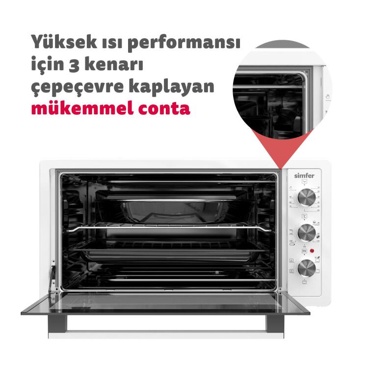 Simfer 7033 İnox Gri 70 LT Turbo Fan Mini / Midi Fırın - Multi Fonksiyon, Yoğurt Yapma, Buz Çözme & Çift Cam - 9