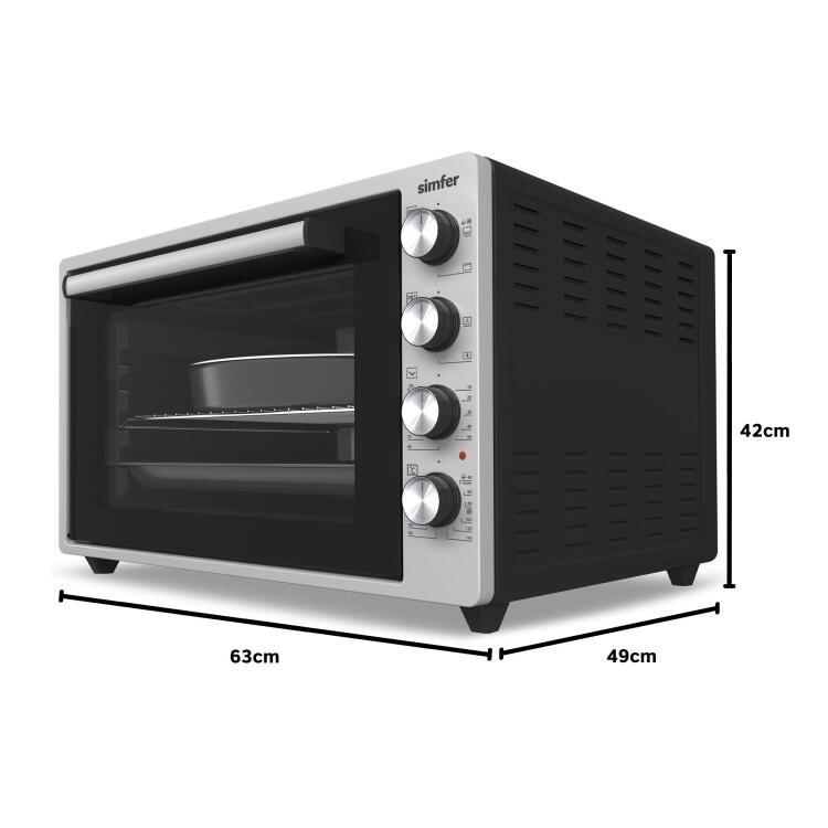 Simfer 7033 İnox Gri 70 LT Turbo Fan Mini / Midi Fırın - Multi Fonksiyon, Yoğurt Yapma, Buz Çözme & Çift Cam - 15