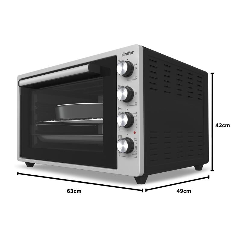 Simfer 7033 İnox Gri 70 LT Turbo Fan Mini / Midi Fırın - Multi Fonksiyon, Yoğurt Yapma, Buz Çözme & Çift Cam - 15