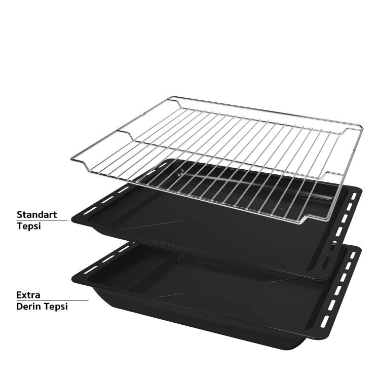 Simfer 7349 8 Fonksiyon Retro Ankastre Fırın Siyah Cam Multi Turbo - 7