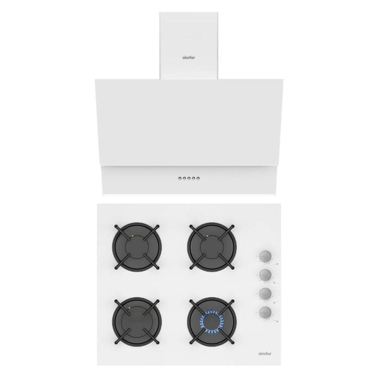 Simfer Beyaz İkili Ankastre Set (3507 Ankastre Ocak + 8709 Ankastre Davlumbaz) - Simfer