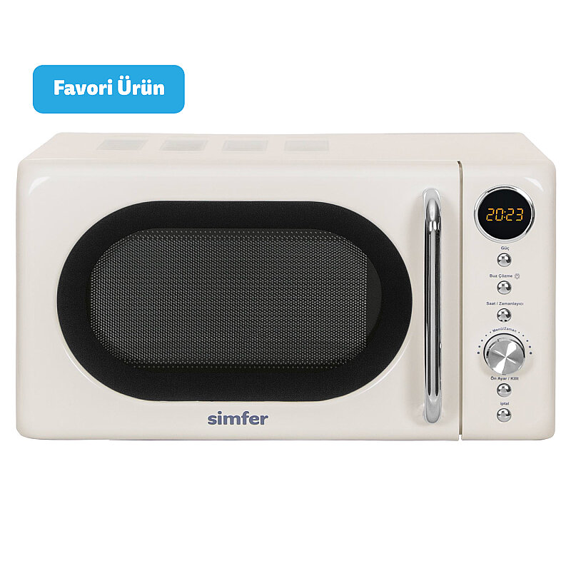 Simfer 4605 20Litre Retro Mikrodalga Fırın Dijital Krem - 1