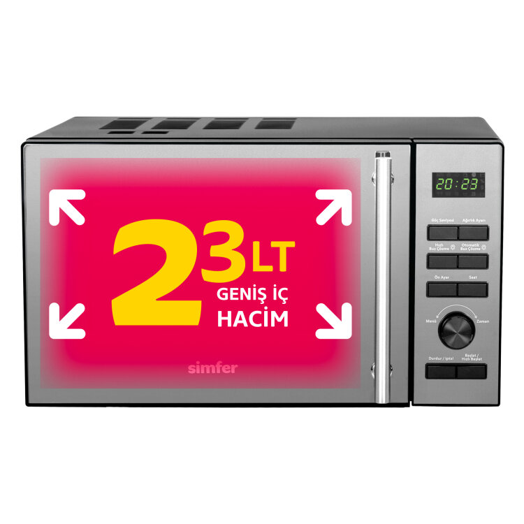Simfer 4607 23Litre Mikrodalga Fırın Flotal Cam Dijital - 3