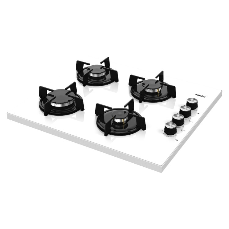 Simfer 3052 Set Üstü Beyaz Cam Ocak Emaye Izgara 4G - SİMFER