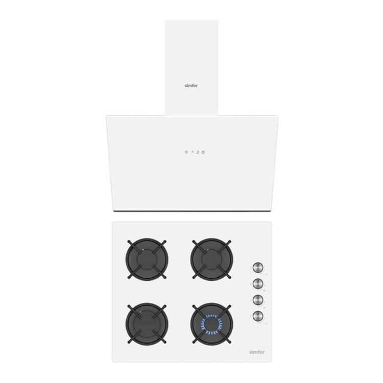 Simfer Trend Beyaz 2'li Cam Ankastre Set ( Ocak + Davlumbaz) - Simfer