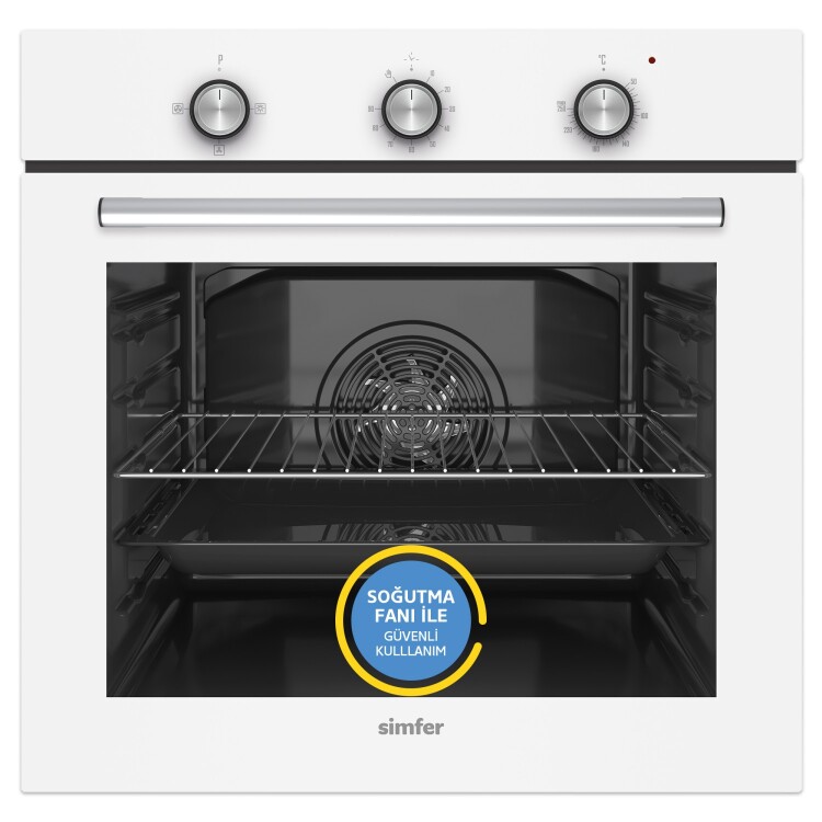 Simfer Trend Dijital Beyaz Turbo Özellikli Emaye Ocaklı 3'lü Ankastre Set (Fırın+Ocak+Davlumbaz) - 2