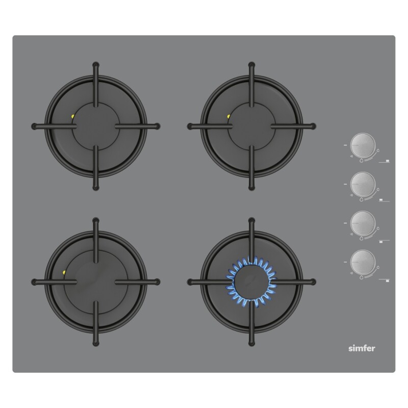 Simfer Trend Mekanik Gri 3'lü Cam Ankastre Set (Fırın + Ocak + Davlumbaz) - 3
