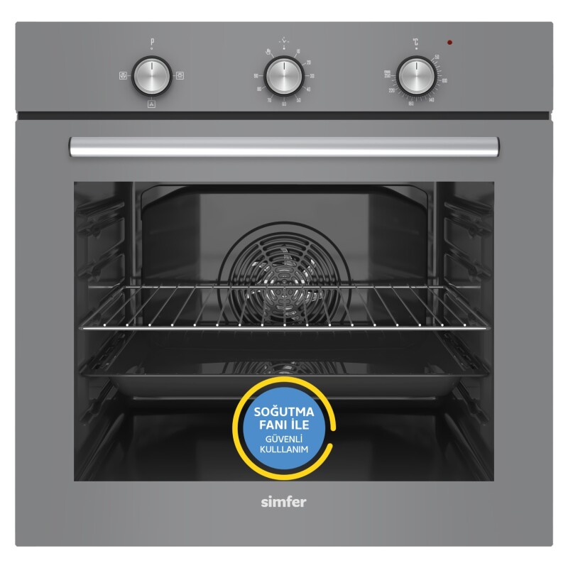 Simfer Trend Mekanik Gri Turbo Özellikli Cam 2'li Ankastre Set (Fırın+Ocak) - 2