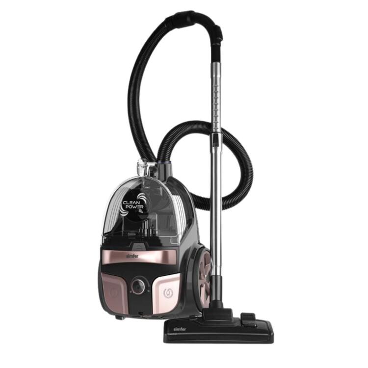 Simfer 6301 Clean Power S4 Toz Torbasız Yatay Süpürge 800W Rosegold - SİMFER