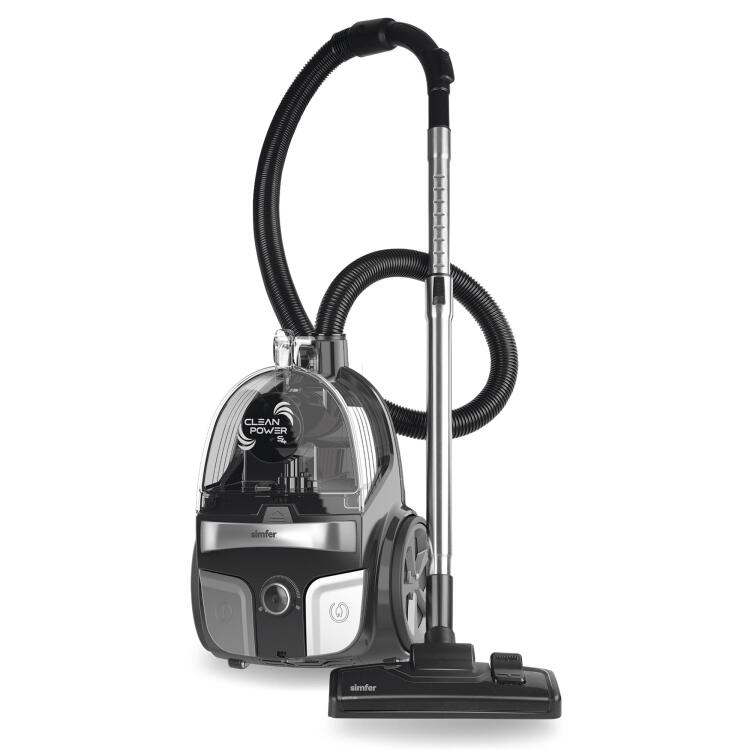 Simfer 6300 Clean Power S4 Toz Torbasız Yatay Süpürge 800W Silver-Gri - SİMFER